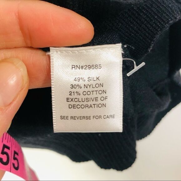 Pendleton Black Silk Blend Cardigan Sweater Gold - Picture 6 of 10